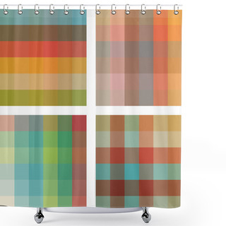 Personality  Set Of  Geometric Seamless Patterns Shower Curtains