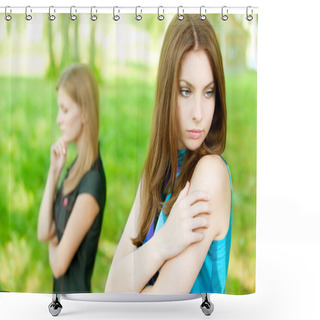 Personality  Quarrel Two Friends Shower Curtains