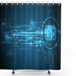Personality  Vector Abstract Futuristic Circuit Board And Cpu, Illustration High Computer And Communication Technology Shower Curtains