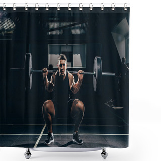 Personality  Sportsman Lifting A Barbell  Shower Curtains