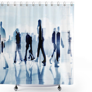 Personality  Silhouettes Of Business People Shower Curtains