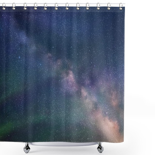 Personality  Abstract Picture With Beautiful Starry Sky, Milky Way And Northe Shower Curtains