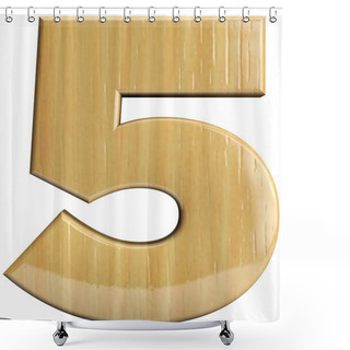 Personality  Wooden Number 5 - Five Shower Curtains