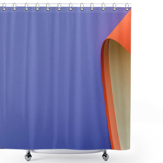 Personality  Colorful Paper Swirl On Violet Background Shower Curtains