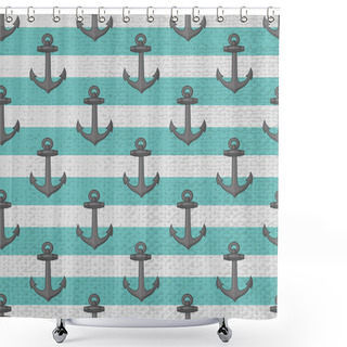 Personality  Seamless Vector Anchor Pattern Background Shower Curtains