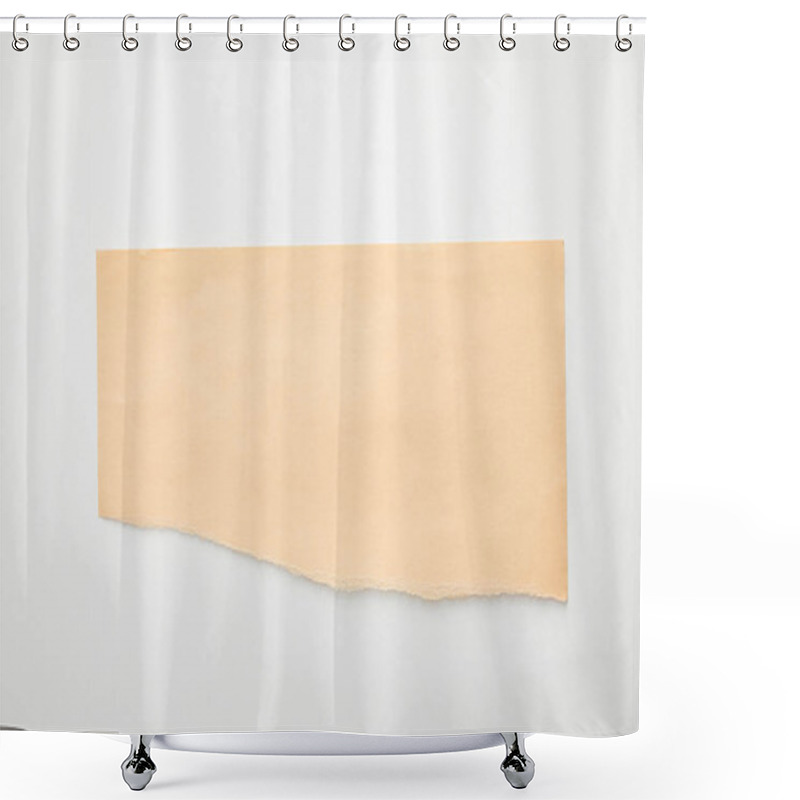 Personality  top view of empty orange paper on white background shower curtains