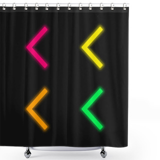 Personality  Backward Arrow Four Color Glowing Neon Vector Icon Shower Curtains