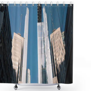 Personality  Low Angle View Of Central Park Tower With Blue Sky At Background In New York City, Banner  Shower Curtains