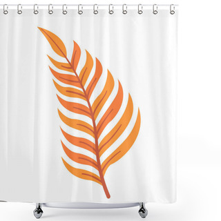 Personality  Lovely Tropical Leaf With Flat Design Shower Curtains