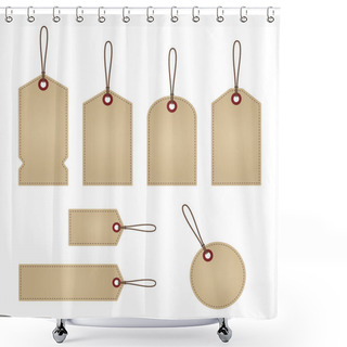 Personality  Empty Vintage Retail Swing Tags Shower Curtains