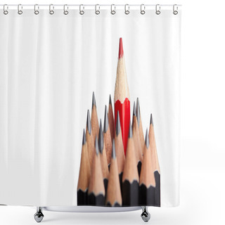 Personality  Red Pencil Standing Out From Crowd Shower Curtains