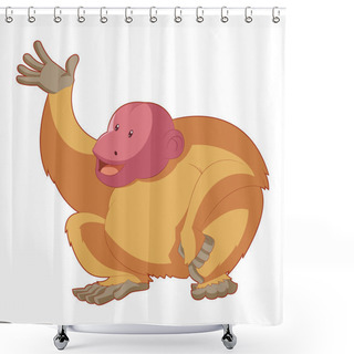 Personality  Cartoon Greeting Uakari Shower Curtains