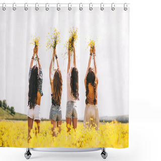 Personality  Four Beautiful Hippie Girls Shower Curtains