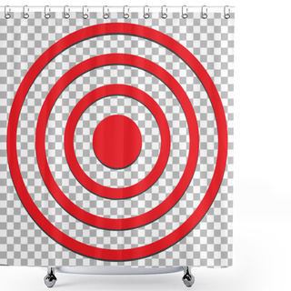 Personality  Target Isolated On Transparent. Target Icon Flat Design Style. T Shower Curtains