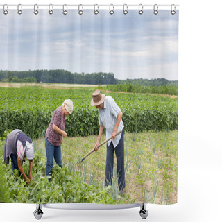 Personality  Peasants In Yellow Bean Field Shower Curtains