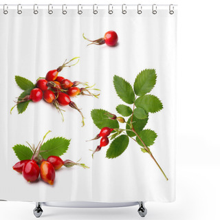 Personality  Rose Hips Isolated Set Shower Curtains