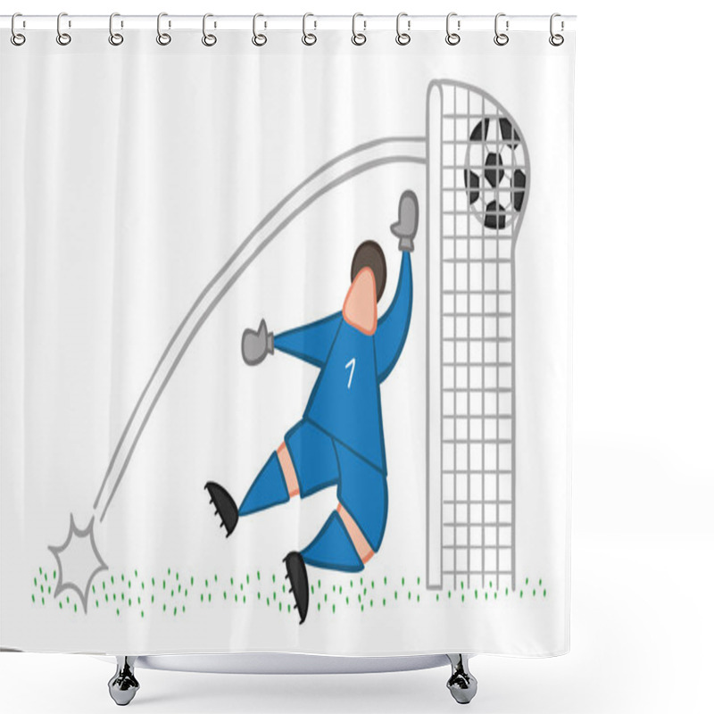 Personality  Vector Illustration Cartoon Soccer Player Man Shower Curtains