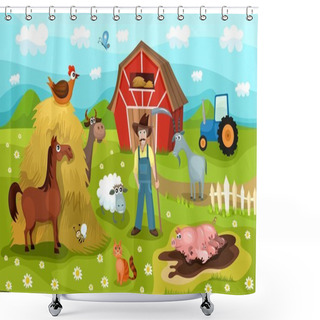 Personality  Farm Shower Curtains