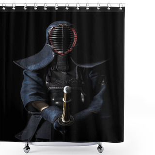 Personality  Portrait Of Kendo Fighter Shower Curtains