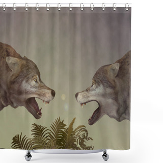 Personality  Two Wolves. Dialogue. Shower Curtains