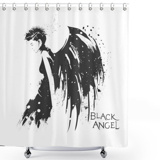 Personality  The Modern Girl With Wings Shower Curtains
