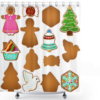 Personality  Gingerbread (Christmas Festival Biscuit - Cookie) Shower Curtains
