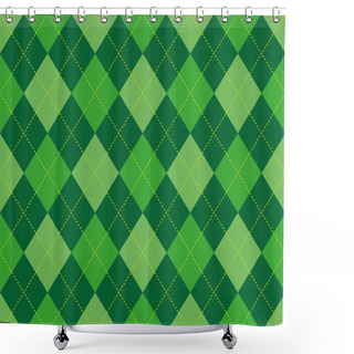 Personality  Argyle Pattern Green Rhombus Seamless Texture Shower Curtains
