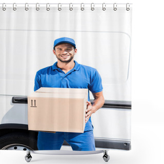 Personality  Delivery Man With Box Shower Curtains