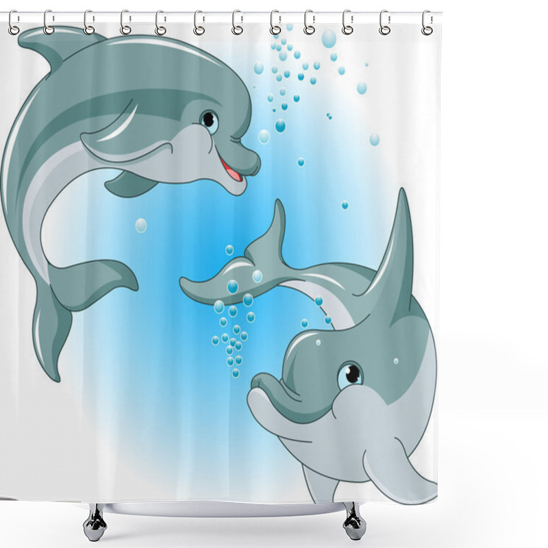 Personality  Dolphins Couple Shower Curtains