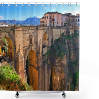 Personality  Ronda, Andalusia, Spain - Famous Historical City With Bridge Puente Nuevo Shower Curtains