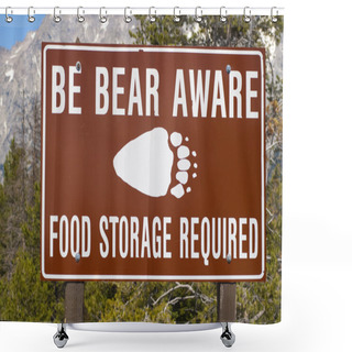 Personality  Bear Aware Sign Shower Curtains
