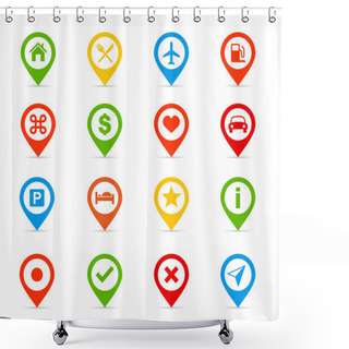 Personality  Navigation Icons - Illustration Shower Curtains