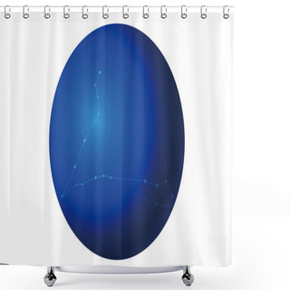 Personality  12 Constellation Blue Icons: Vector Illustration: Pisces Shower Curtains