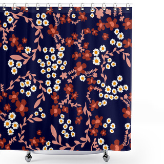 Personality  Paisley Print With Small Daisies And Wildflowers.  Shower Curtains
