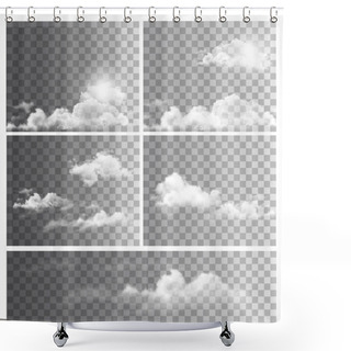 Personality  Set Of Backgrounds With Transparent Different Clouds. Vector.  Shower Curtains