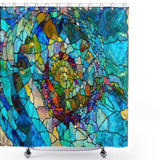 Personality  Virtual Leaded Glass Shower Curtains