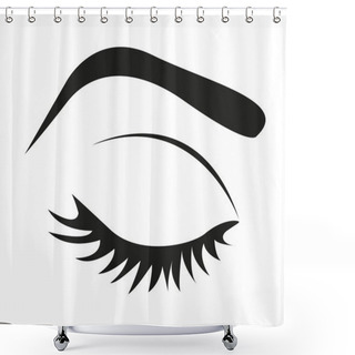 Personality  Silhouette Of Eye Lashes And Eyebrow Shower Curtains