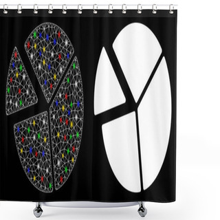 Personality  Bright Mesh 2D Pie Chart Icon With Light Spots Shower Curtains