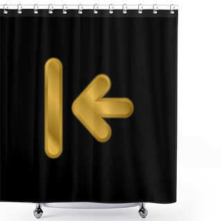 Personality  Back Arrow To First Track Gold Plated Metalic Icon Or Logo Vector Shower Curtains