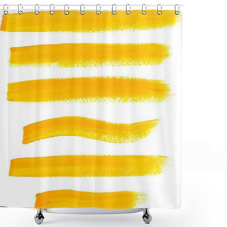 Personality  Yellow Ink Vector Brush Strokes Shower Curtains