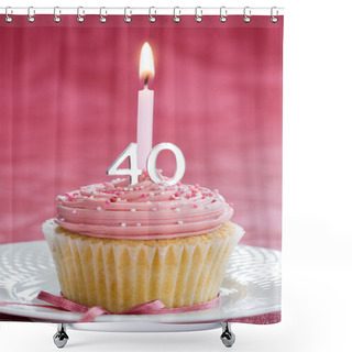 Personality  Fortieth Birthday Cupcake Shower Curtains