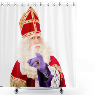 Personality  Sinterklaas With Pointing Finger Shower Curtains