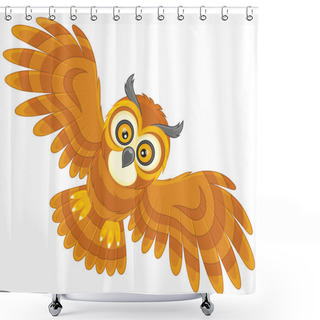 Personality  Night Owl Flying Shower Curtains