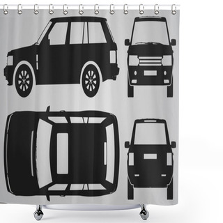 Personality  Front, Back, Top And Side SUV Projection Shower Curtains