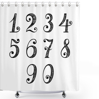 Personality  Set Of Vintage Numbers Shower Curtains