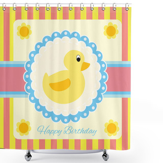 Personality  Greeting Card. Vector Illustration Shower Curtains