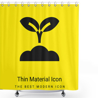 Personality  Agriculture Minimal Bright Yellow Material Icon Shower Curtains