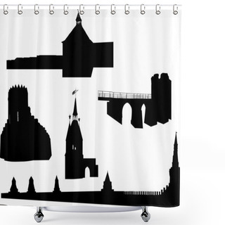 Personality  Fortification Illustration Shower Curtains