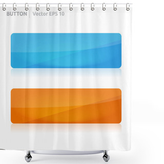 Personality  Button Template Web Blue And Orange Shower Curtains