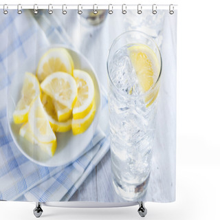 Personality  Refreshing Ice Cold Water With Lemon Shower Curtains